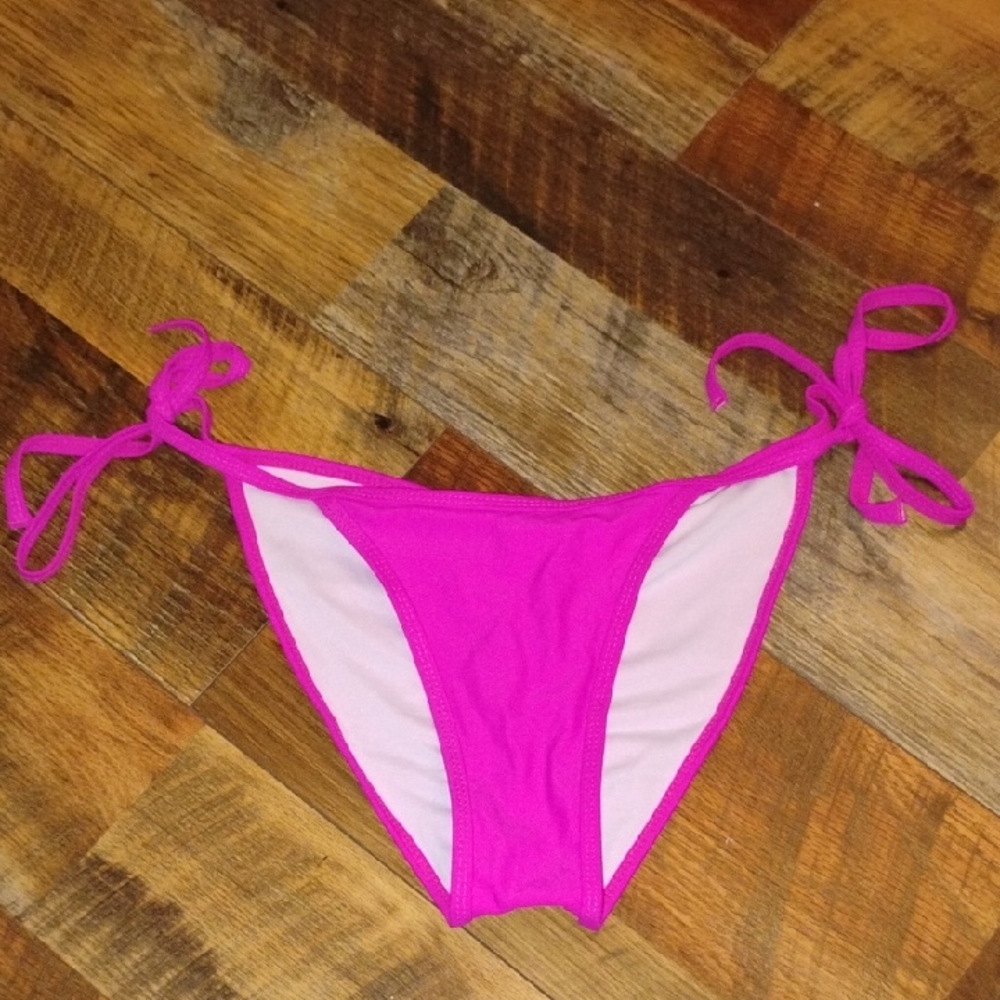 Pink Scrunch Tie Bikini Bottom